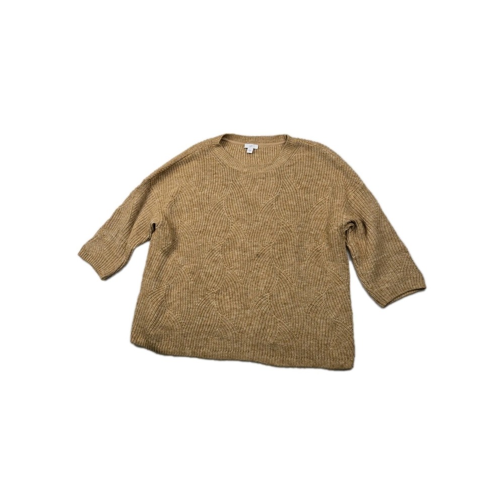 J Jill Yellow Short Sleeve Knit Shirt Sweater Small S Preppy